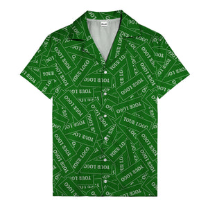 monochrome your logo repeat text graphic hawaiian shirt for men