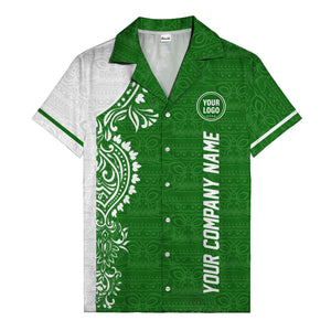 polynesian tribal tattoo motifs black white custom logo hawaiian shirt