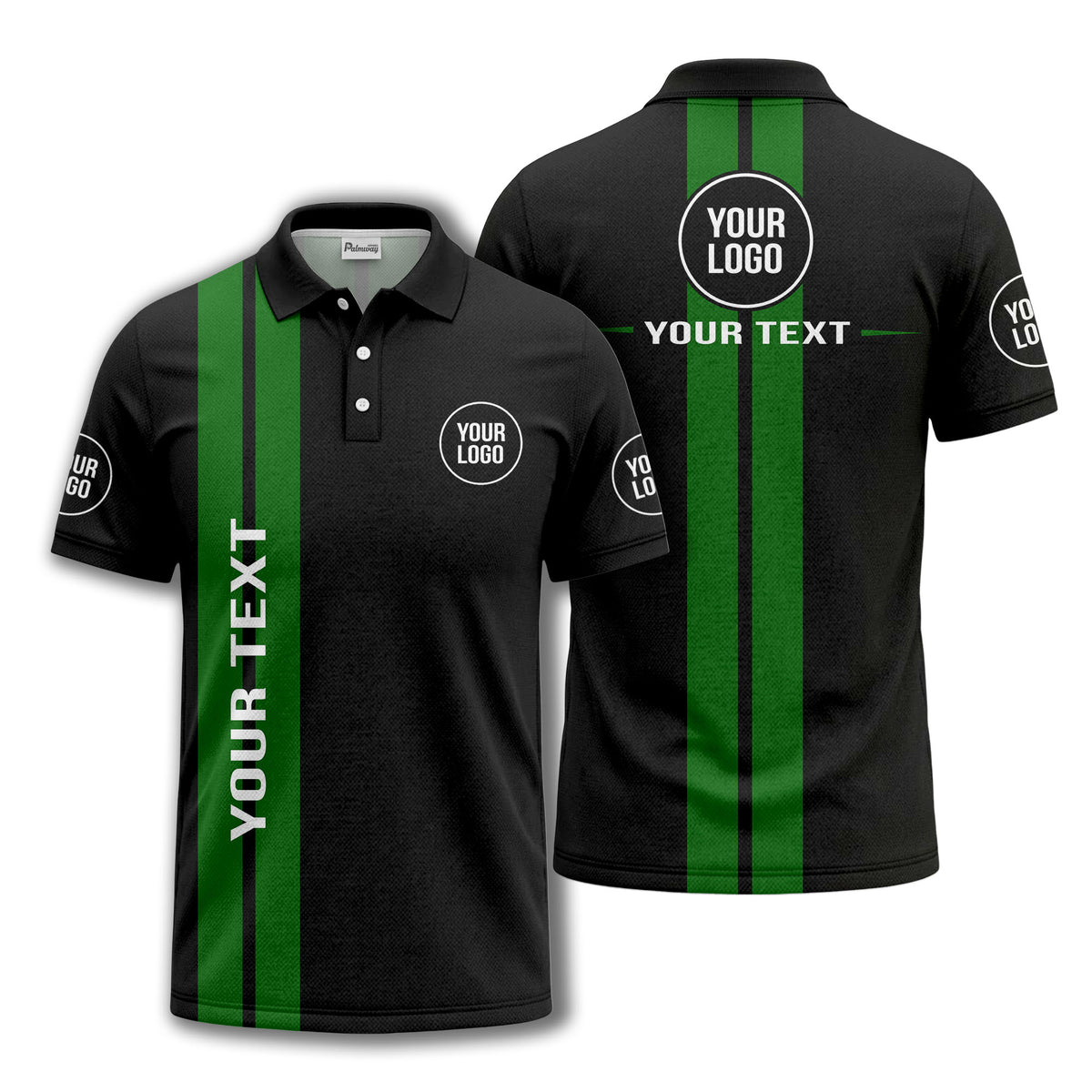 vertical stripe logo custom text polo shirt for modern professionals