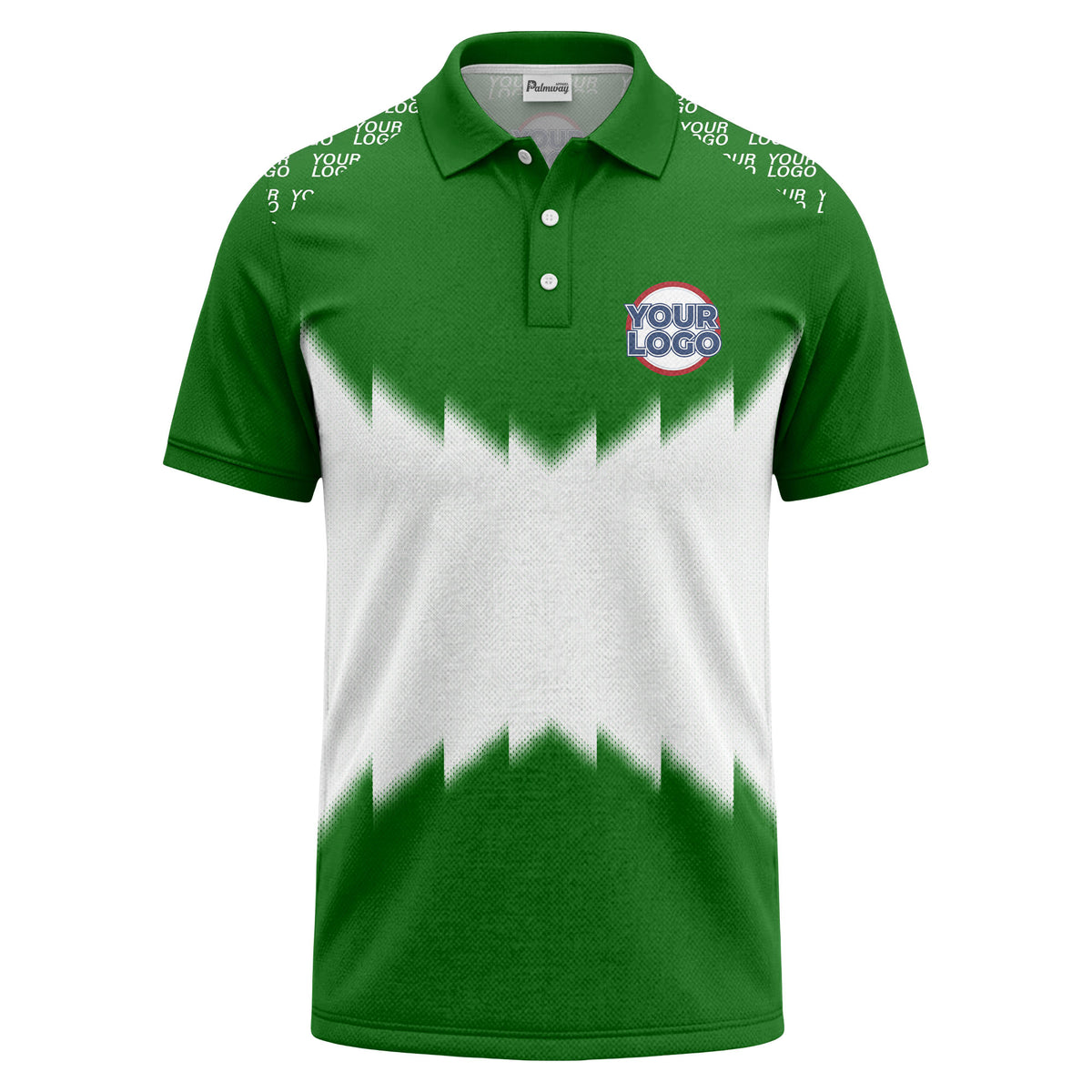 zigzag gradient custom logo polo shirt for men
