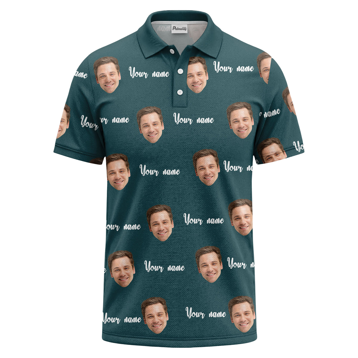 custom face portrait repeat polo shirt