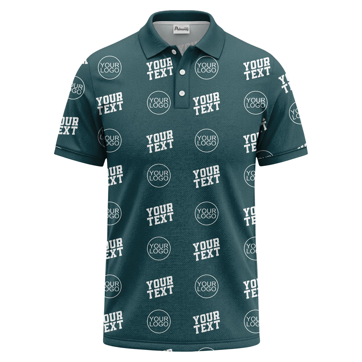 custom logo & text repeat pattern personalized polo shirt