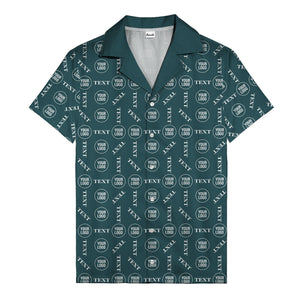 custom text & logo repeat pattern hawaiian shirt