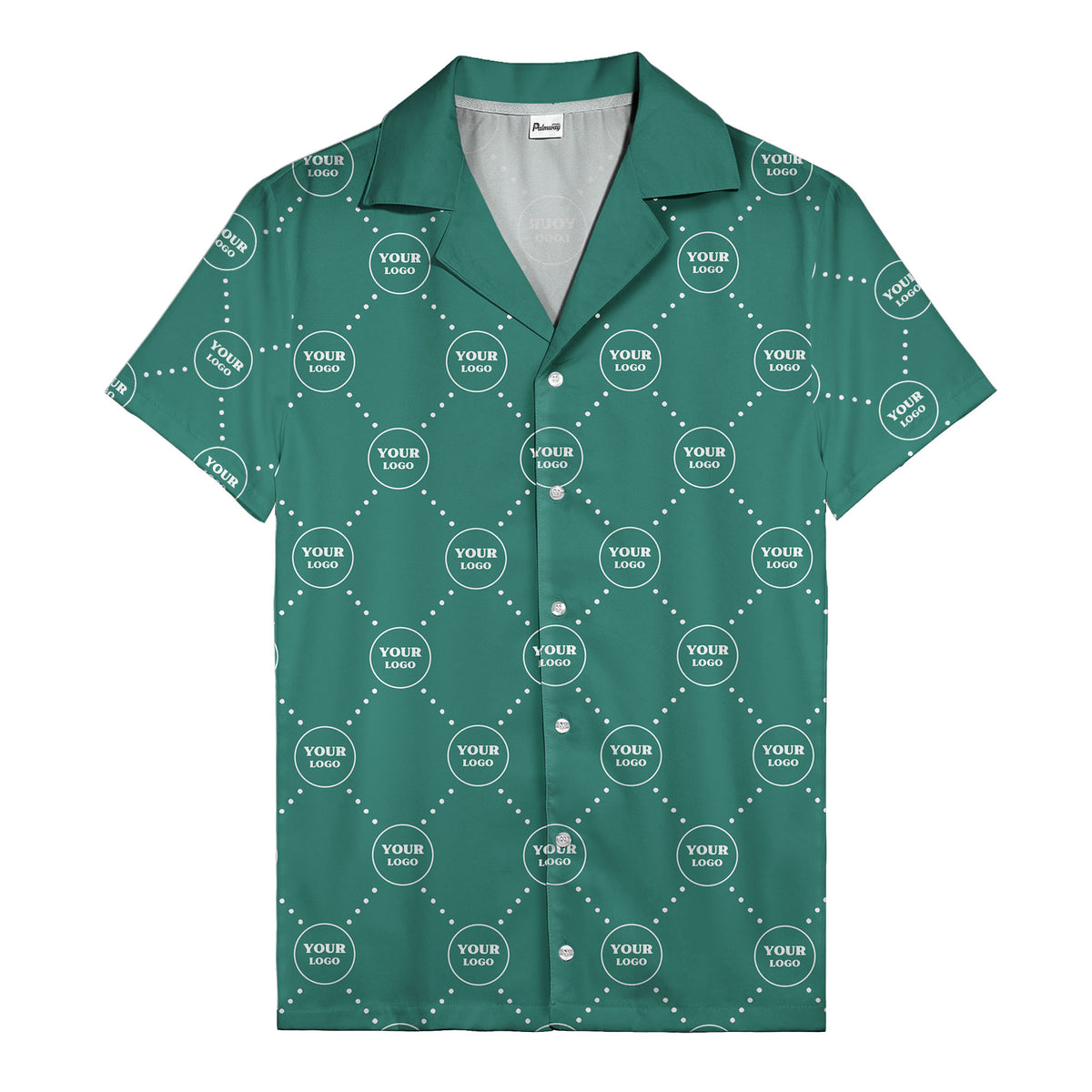 customizable logo circles and dotted lines monochrome hawaiian shirt