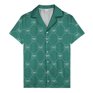 customizable logo circles and dotted lines monochrome hawaiian shirt