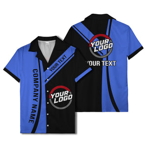 diagonal stripe custom logo company name hawaiian shirt for teams