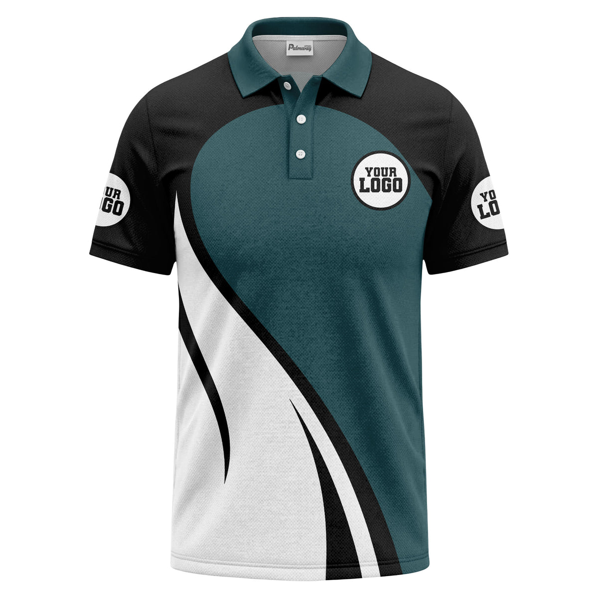 diagonal stripe custom logo modern graphic polo shirt
