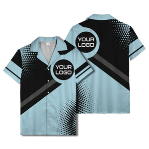 diagonal stripe logo modern hawaiian shirt