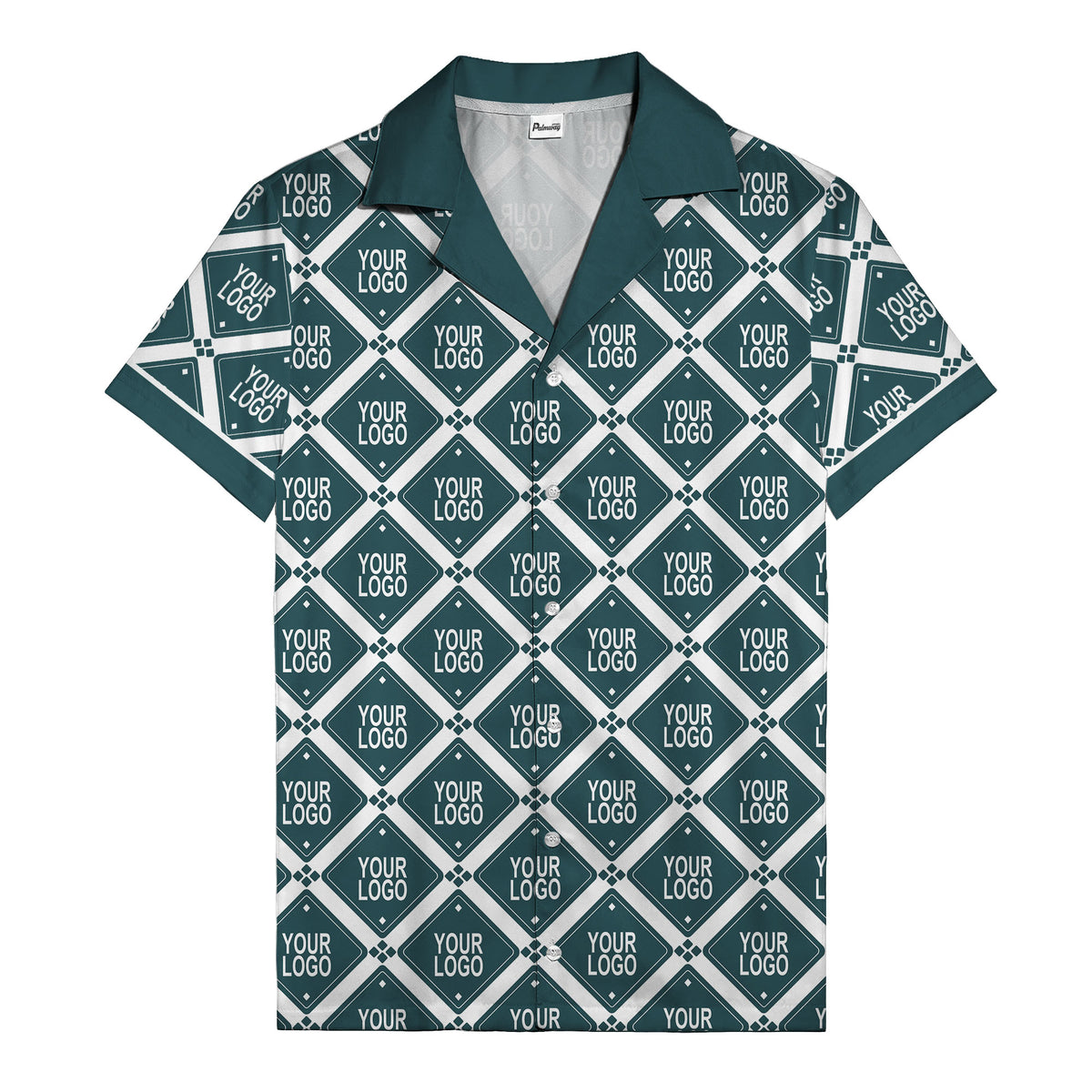 diamond repeat logo geometric hawaiian shirt for men