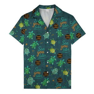 sea turtles & starfish sea you later cartoon hawaiian shirt