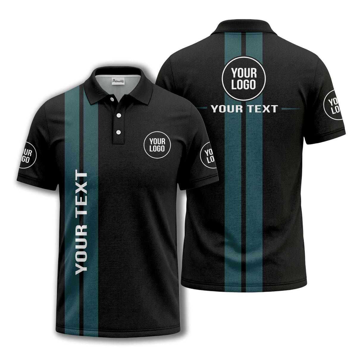 vertical stripe logo custom text polo shirt for modern professionals