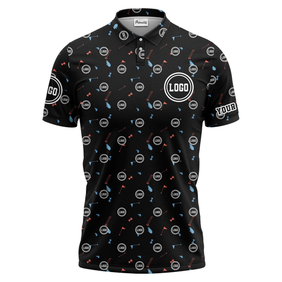 custom multi color golf sports custom logo polo shirt with team event tournament style hawaiian shirt