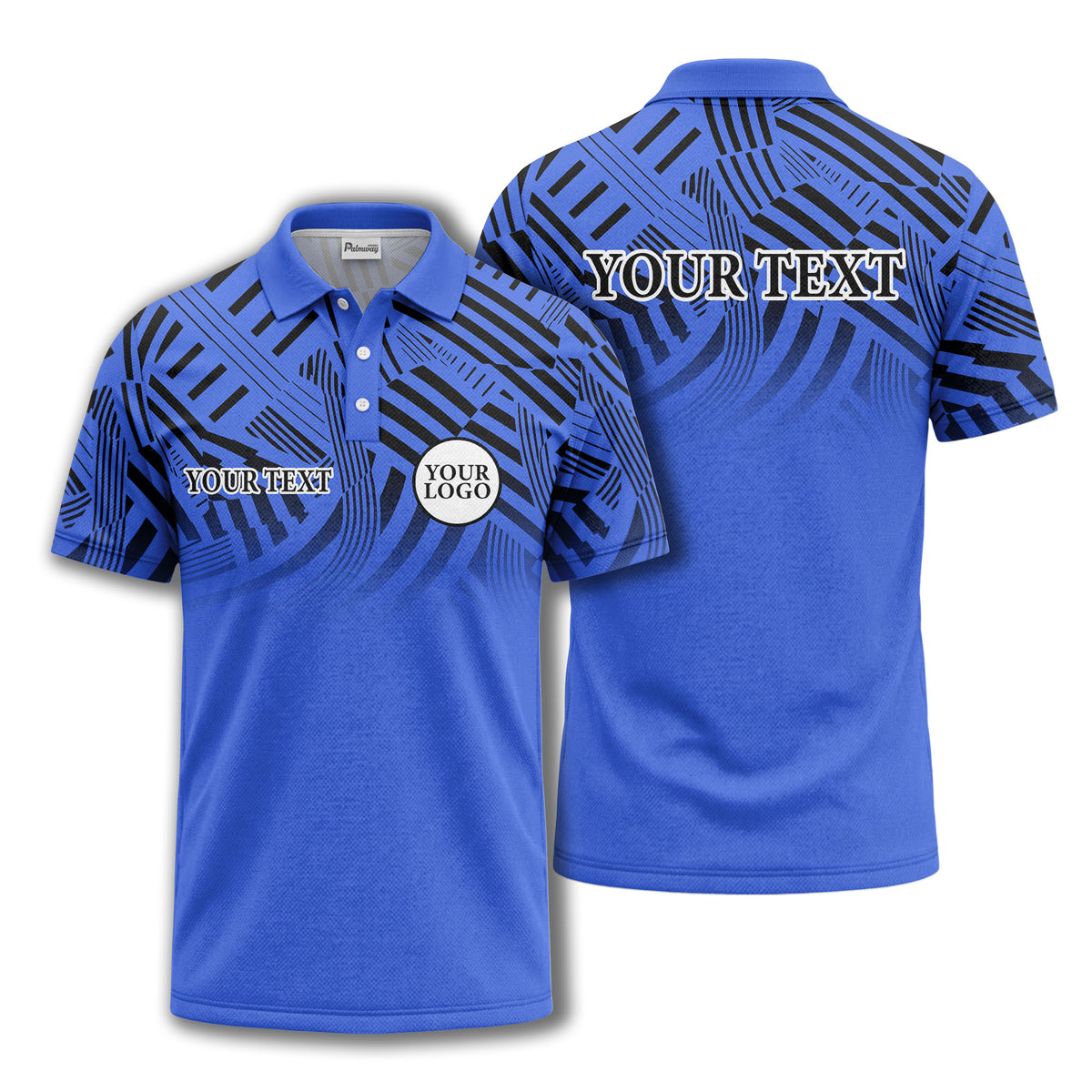 bold geometric stripes customizable polo shirt for men