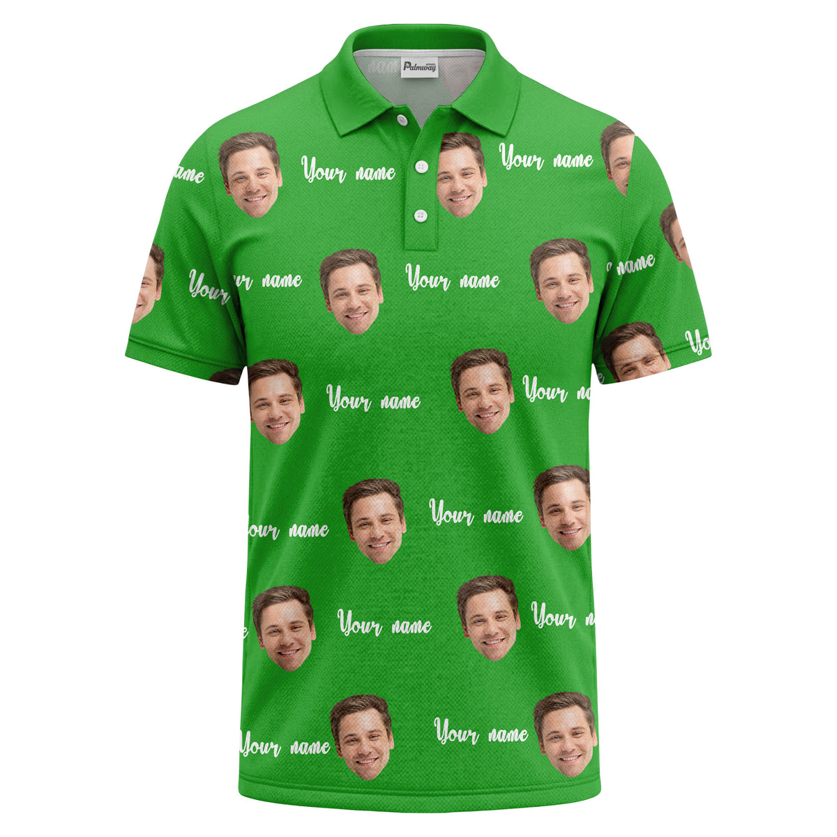custom face portrait repeat polo shirt