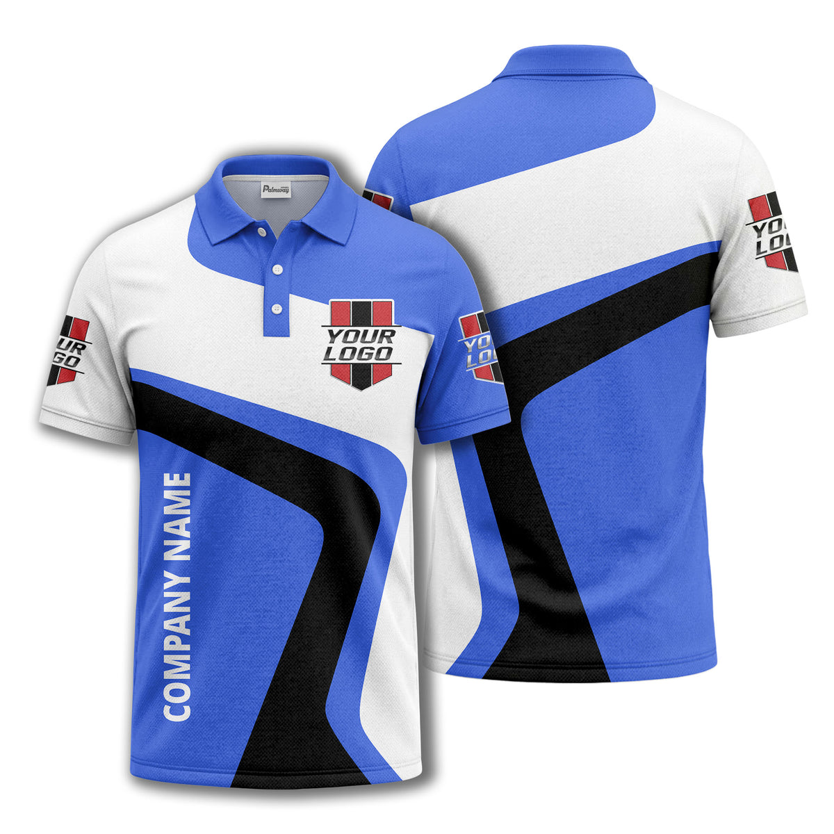 custom logo diagonal stripe corporate polo shirt for business uniforms