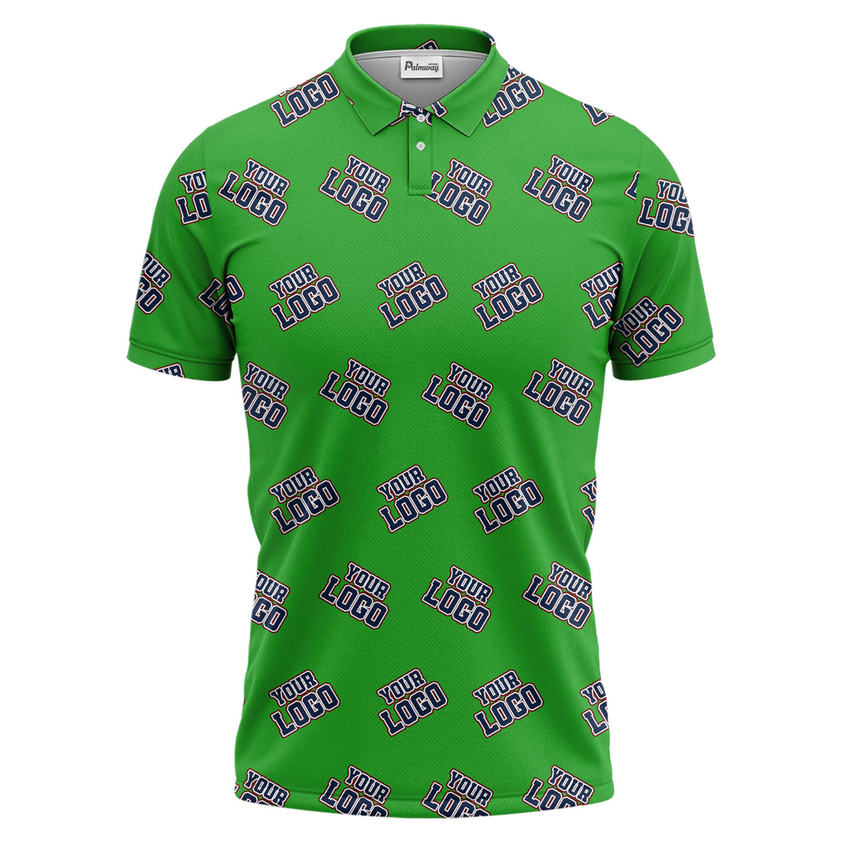 repeating custom logo illustration polo shirt for personalized hawaiian style