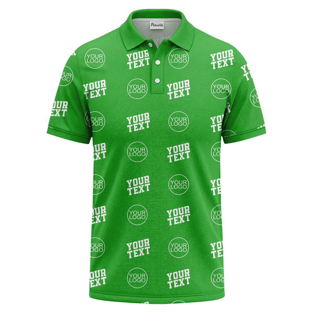 custom logo & text repeat pattern personalized polo shirt