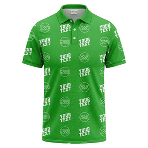 custom logo & text repeat pattern personalized polo shirt