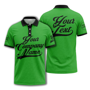 custom script logo corporate casual polo shirt for men