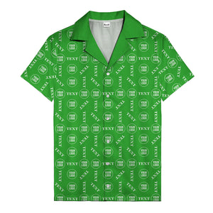 custom text & logo repeat pattern hawaiian shirt