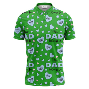 customizable hearts & text father's day all over print polo shirt for men