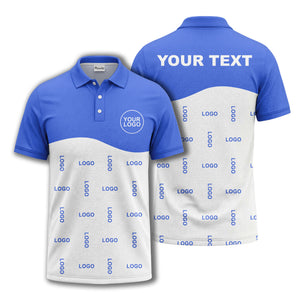 customizable monochrome logo repeat graphic polo shirt for professionals