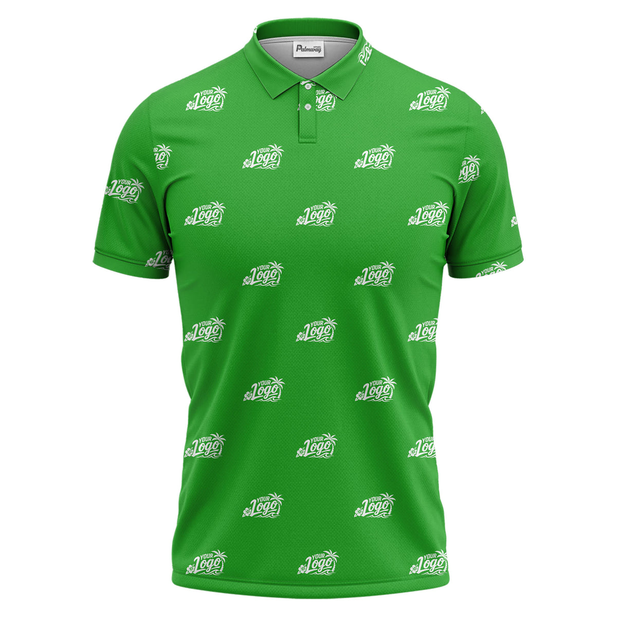 your logo repeat pattern black customizable professional polo shirt