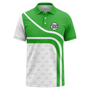 diagonal black-white custom logo stripe polo shirt for golf