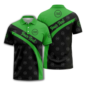 diagonal stripe custom logo golf polo shirt