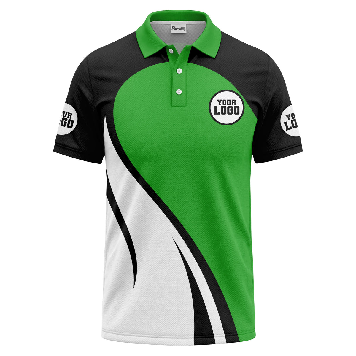 diagonal stripe custom logo modern graphic polo shirt