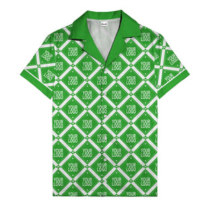 diamond repeat logo geometric hawaiian shirt for men