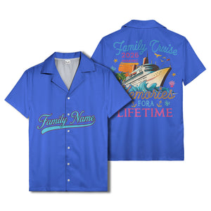 family name script & logo circle personalized hawaiian shirt