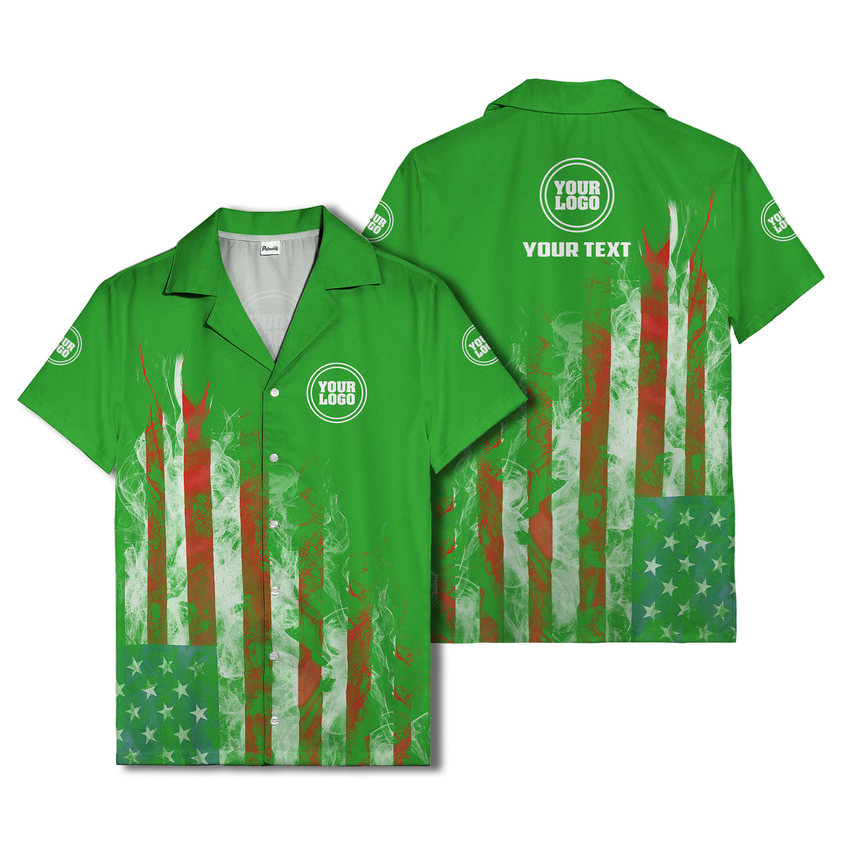 fiery bald eagle & stars stripes hawaiian shirt for men