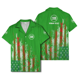 fiery bald eagle & stars stripes hawaiian shirt for men