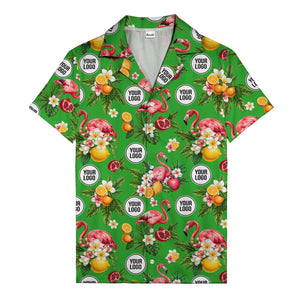 flamingo & pomegranate paradise hawaiian shirt for men