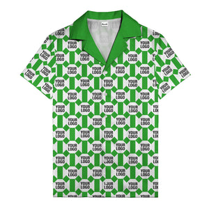 geometric grid logo repeat pattern modern graphic hawaiian shirt