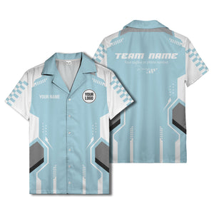 hexagon checkerboard geometric fusion hawaiian shirt for men
