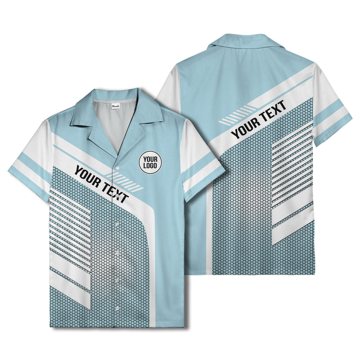 hexagon grid diagonal stripes modern geometric hawaiian shirt for men