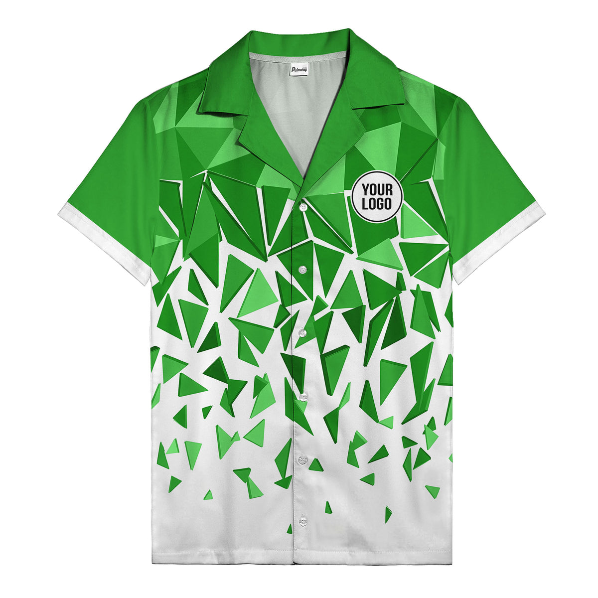 modern abstract triangular geometric hawaiian shirt for men