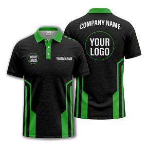 modern black white geometric stripes custom logo polo shirt