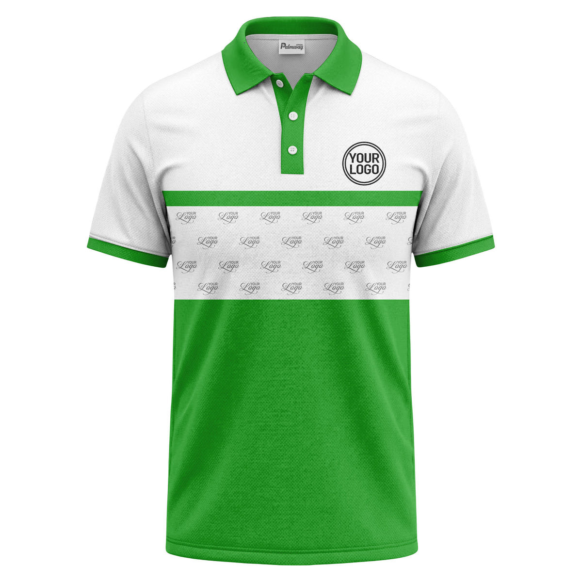 monochrome custom logo repeat stripe polo shirt for men