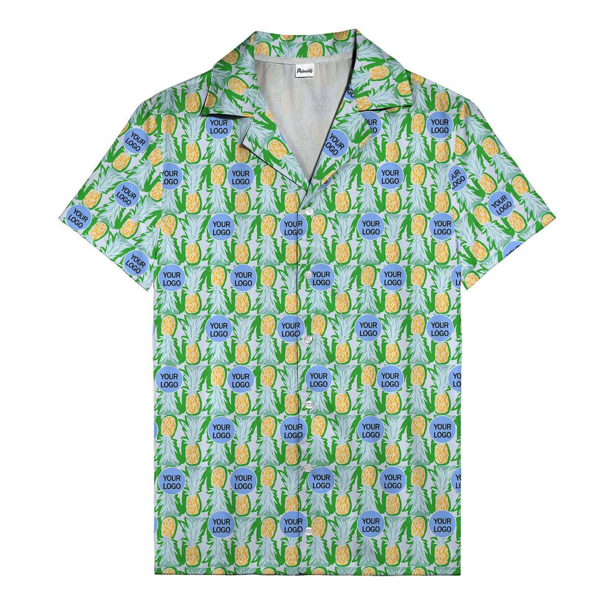 pineapple repeat & custom logo aloha hawaiian shirt