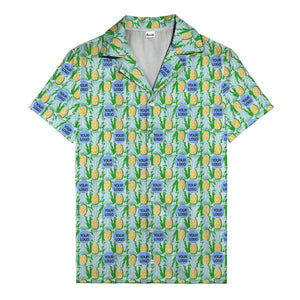 pineapple repeat & custom logo aloha hawaiian shirt