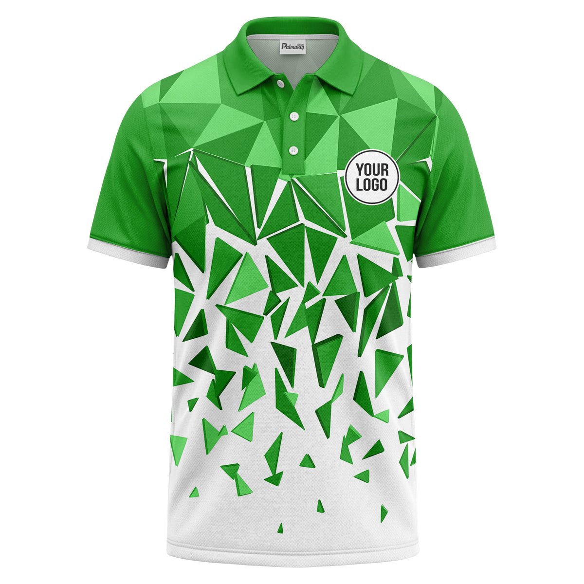 sharp monochrome geometric triangles polo shirt