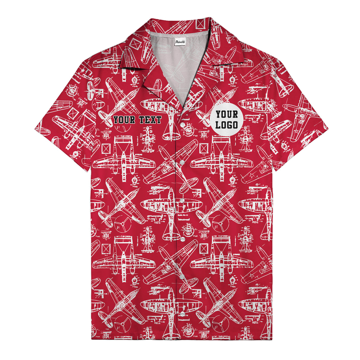 vintage airplane blueprint sketches propeller engine hawaiian shirt
