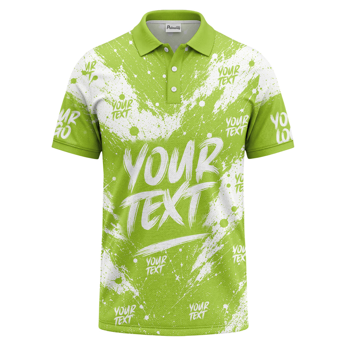 abstract splatter paint with customizable text artistic polo shirt