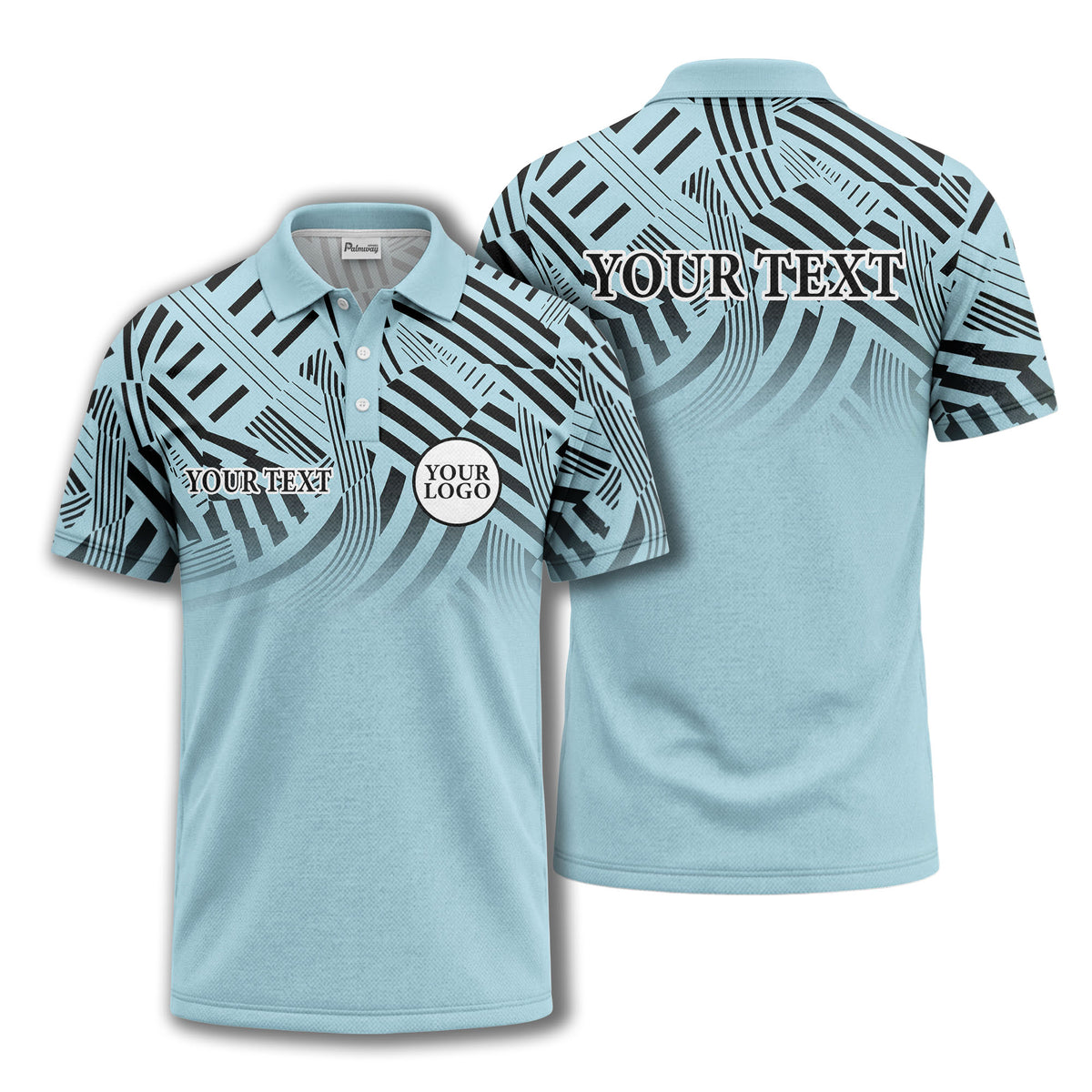 bold geometric stripes customizable polo shirt for men