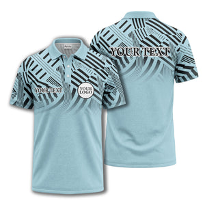 bold geometric stripes customizable polo shirt for men