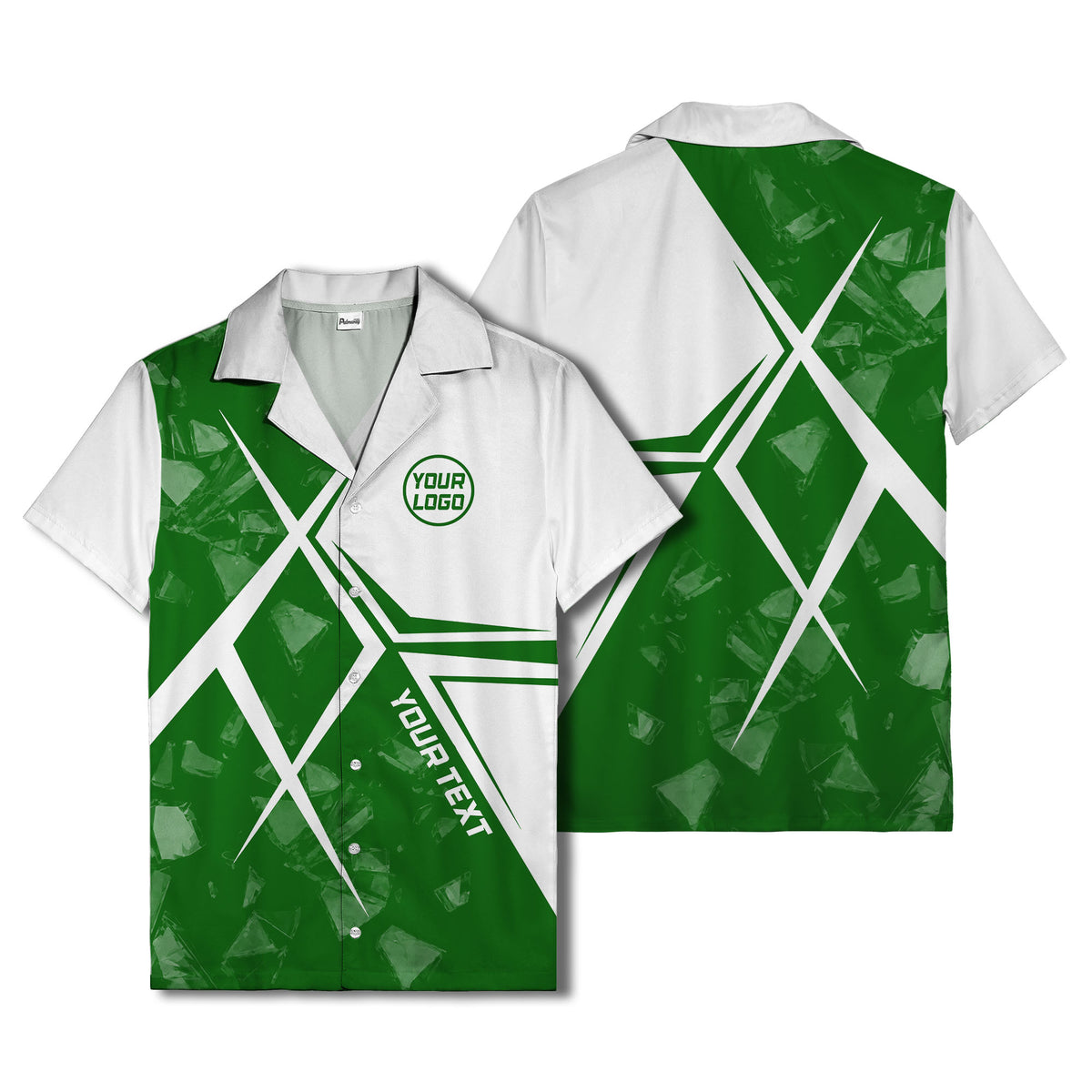 crystal shards & angular lines modern art hawaiian shirt