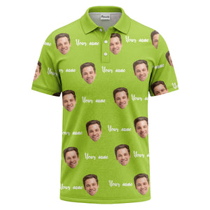 custom face portrait repeat polo shirt